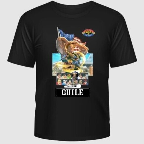 NEW Satruday Morning Cards Street Fighter Guile Men's Medium T-Shirt - Picture 1 of 7